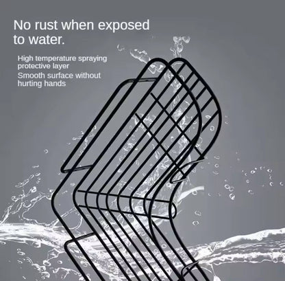Lot de 2 étagères d'angle de salle de bain sans perçage, en acier inoxydable