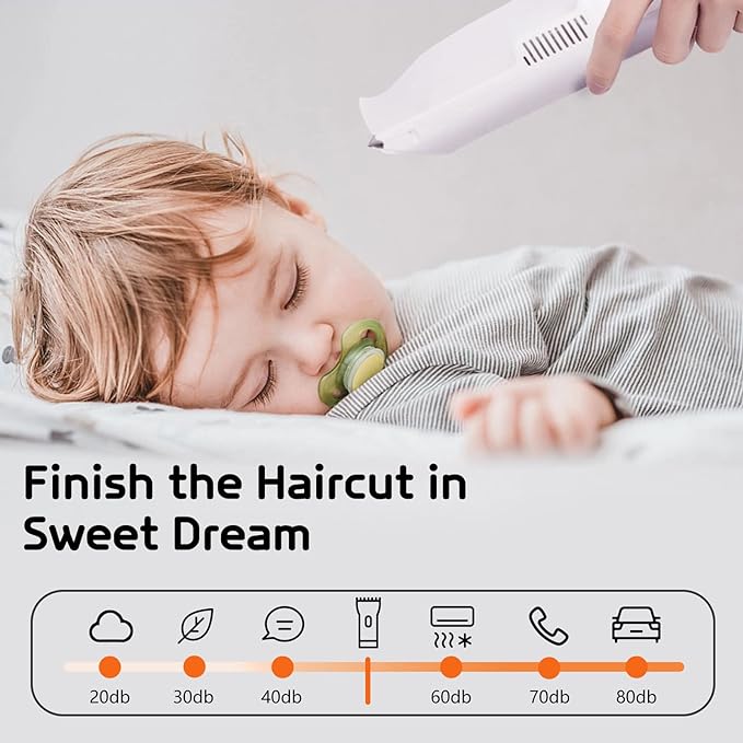 Tondeuse à cheveux pour bébé utilisation sous vide et sans fil