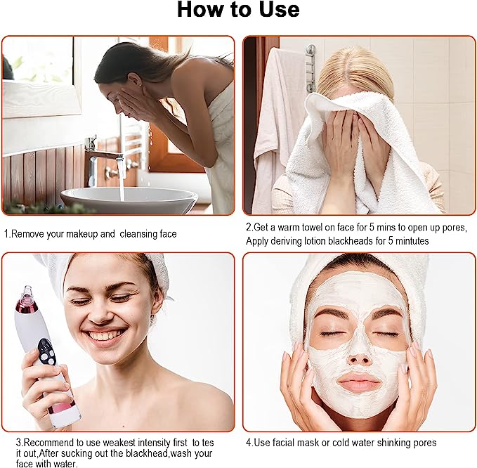 Aspirateur pour Points Noirs 2-en-1 : Nettoyage en Profondeur et Hydratation de la Peau