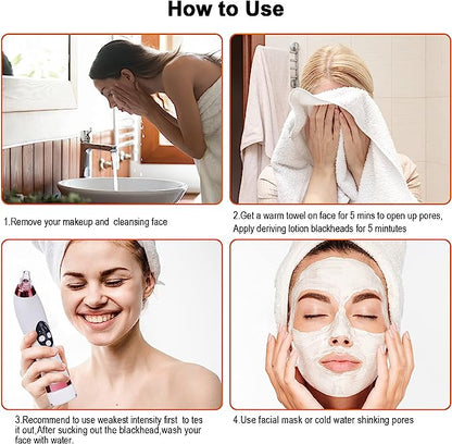 Aspirateur pour Points Noirs 2-en-1 : Nettoyage en Profondeur et Hydratation de la Peau