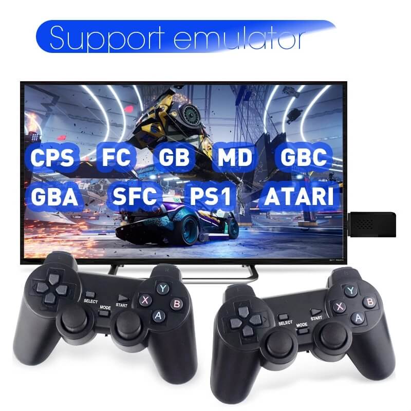 CONSOLE DE JEUX VIDÉO + 10.000 JEUX INCLUS - 64GB - 4K + 2 MANETTES 🎮