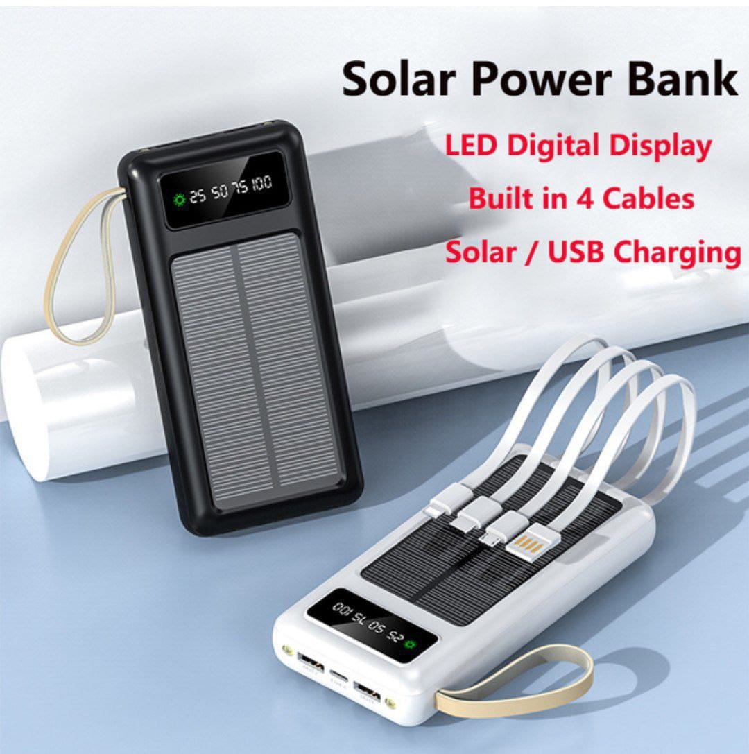 Power Bank solaire étanche , chargeur rapide pour Samsung, Iphone, Xiaomi