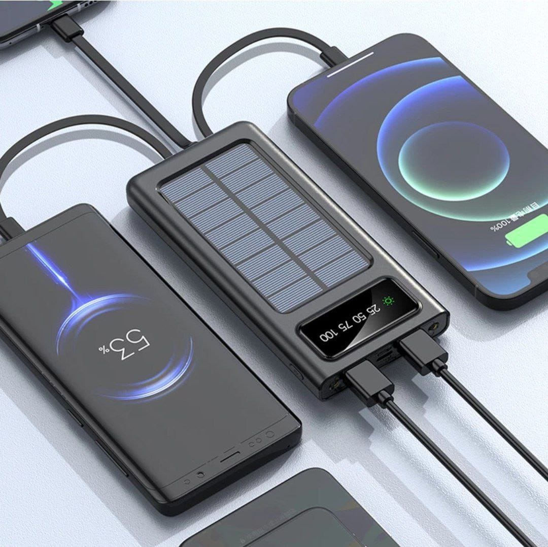Power Bank solaire étanche , chargeur rapide pour Samsung, Iphone, Xiaomi
