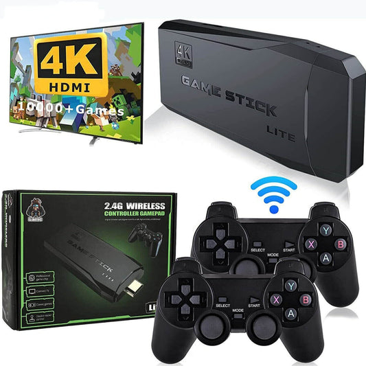 CONSOLE DE JEUX VIDÉO + 10.000 JEUX INCLUS - 64GB - 4K + 2 MANETTES 🎮