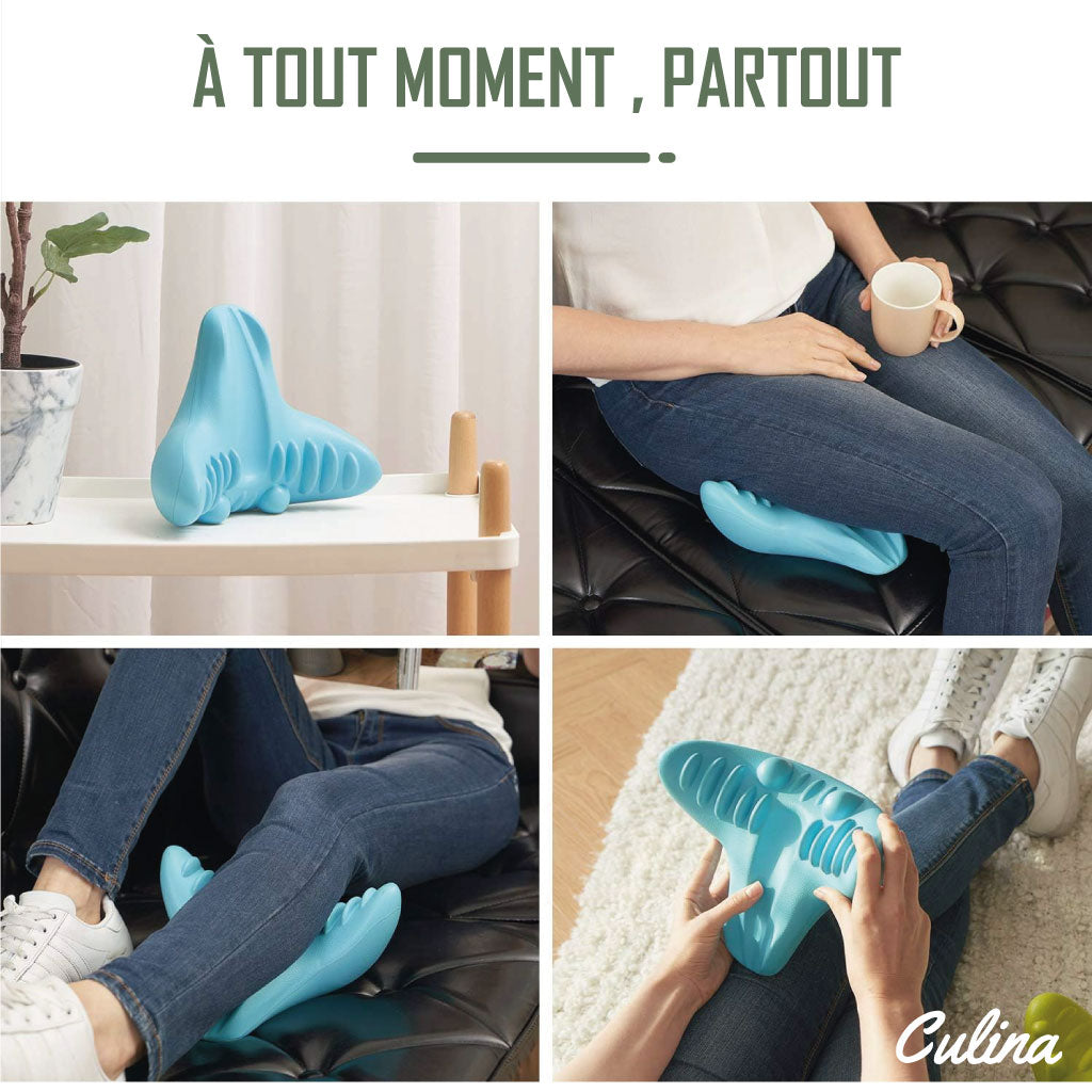 Coussin De Massage Pour Le Cou Et Épaules, Oreiller De Traction Chiropratique Pour L'apaisement Du Corps Et Soulagement Des Douleurs