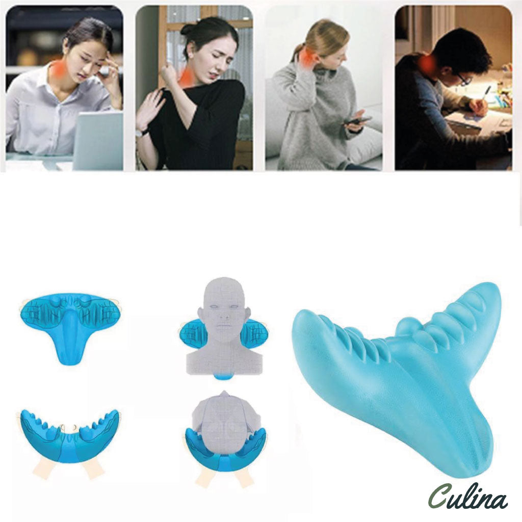 Coussin De Massage Pour Le Cou Et Épaules, Oreiller De Traction Chiropratique Pour L'apaisement Du Corps Et Soulagement Des Douleurs