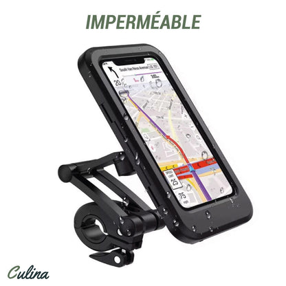 Support De Téléphone Pour Moto Et Vélo, Étanche À Rotation De 360° Avec Écran Résistant À L’eau.