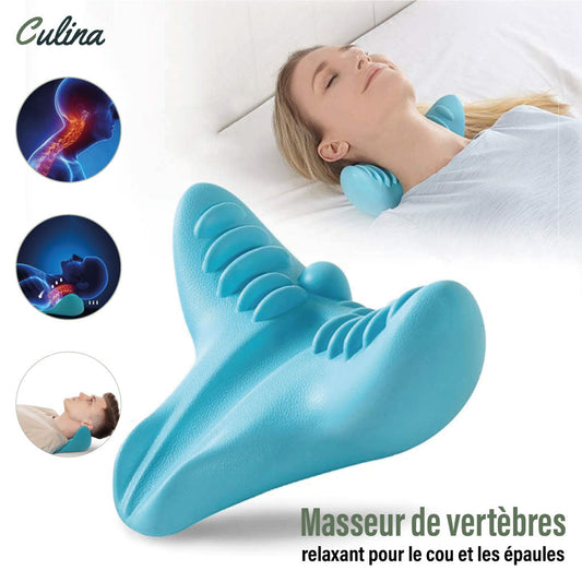 Coussin De Massage Pour Le Cou Et Épaules, Oreiller De Traction Chiropratique Pour L'apaisement Du Corps Et Soulagement Des Douleurs