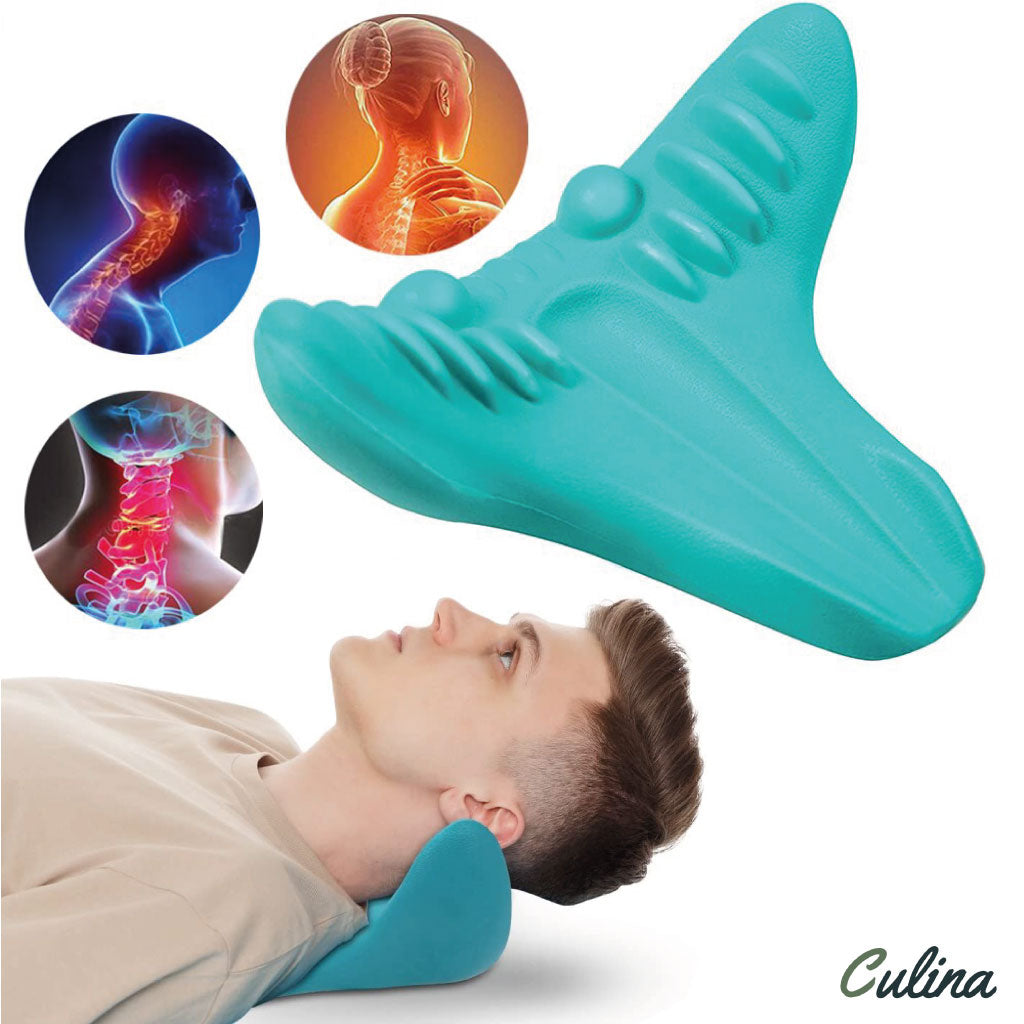 Coussin De Massage Pour Le Cou Et Épaules, Oreiller De Traction Chiropratique Pour L'apaisement Du Corps Et Soulagement Des Douleurs