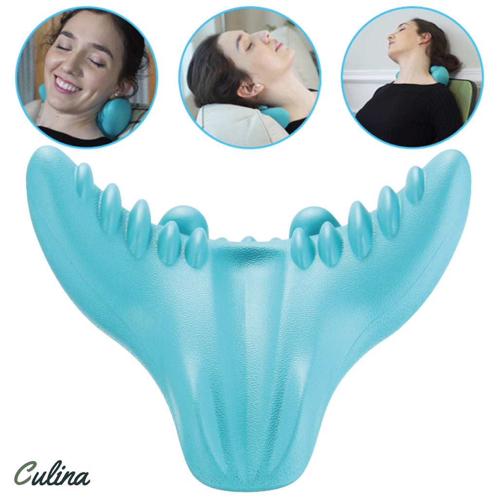 Coussin De Massage Pour Le Cou Et Épaules, Oreiller De Traction Chiropratique Pour L'apaisement Du Corps Et Soulagement Des Douleurs