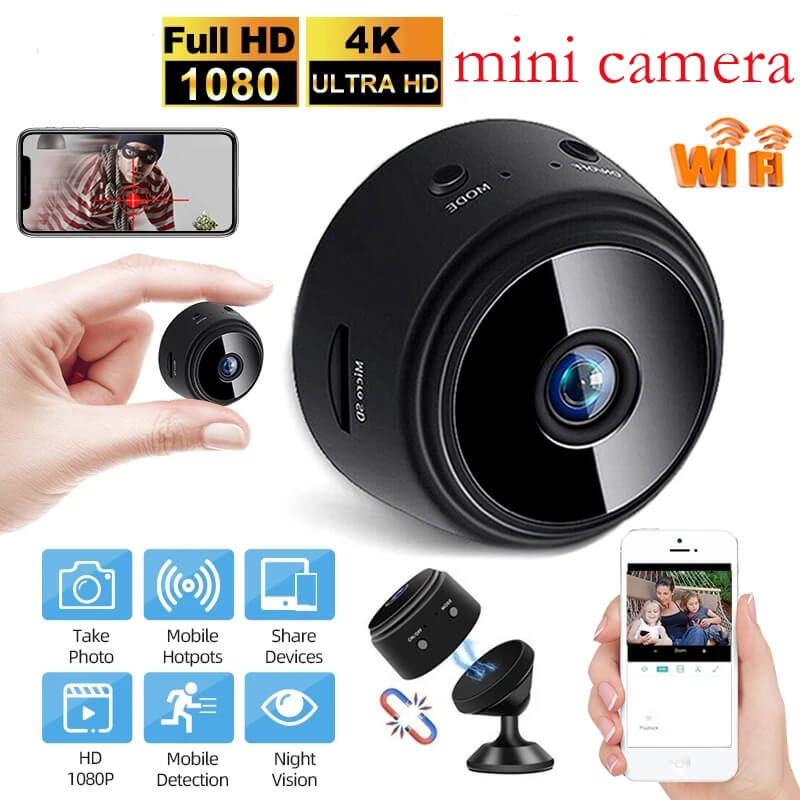 Mini Caméra de Surveillance WIFI 4K, Vision Nocturne & Détection de  Mouvement maroc – marima