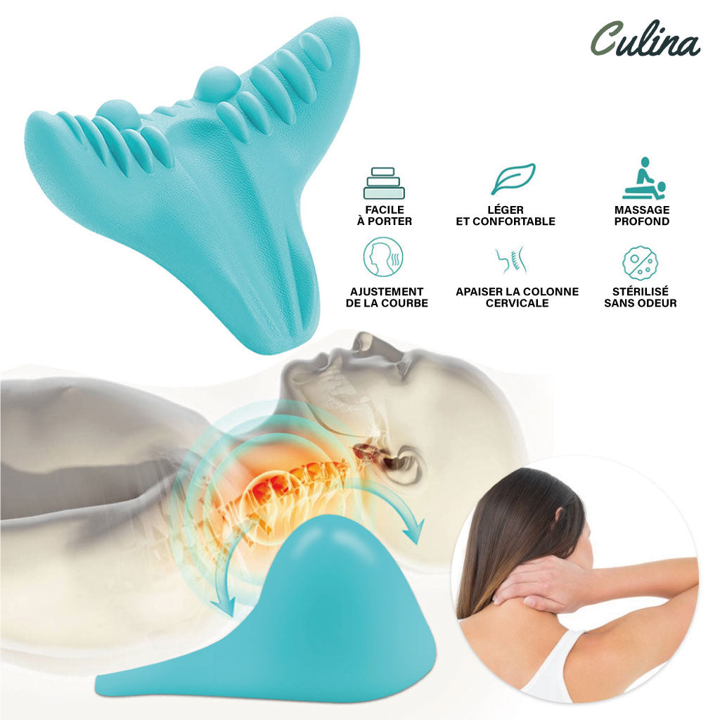 Coussin De Massage Pour Le Cou Et Épaules, Oreiller De Traction Chiropratique Pour L'apaisement Du Corps Et Soulagement Des Douleurs