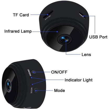 Mini Caméra de Surveillance WIFI 4K, Vision Nocturne & Détection de Mouvement