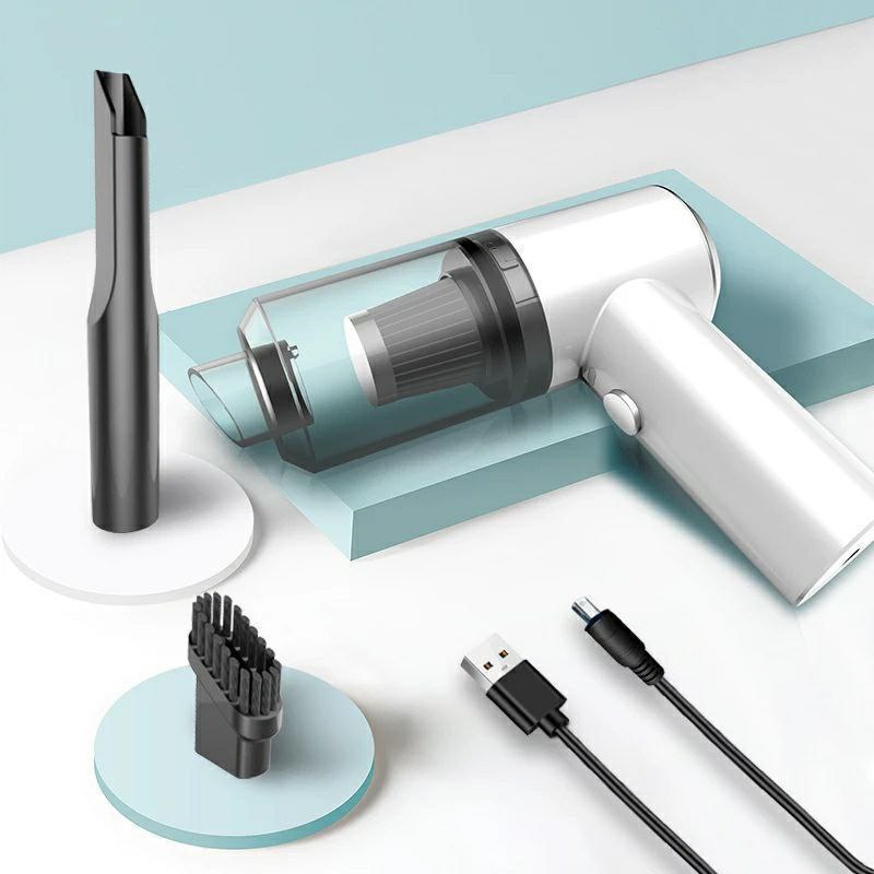 Mini Aspirateur de Voiture Portable Sans Fil - Aspiration Puissante et Multifonction