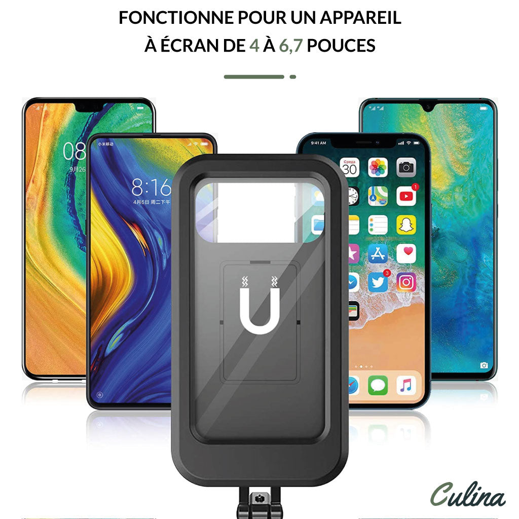 Support De Téléphone Pour Moto Et Vélo, Étanche À Rotation De 360° Avec Écran Résistant À L’eau.