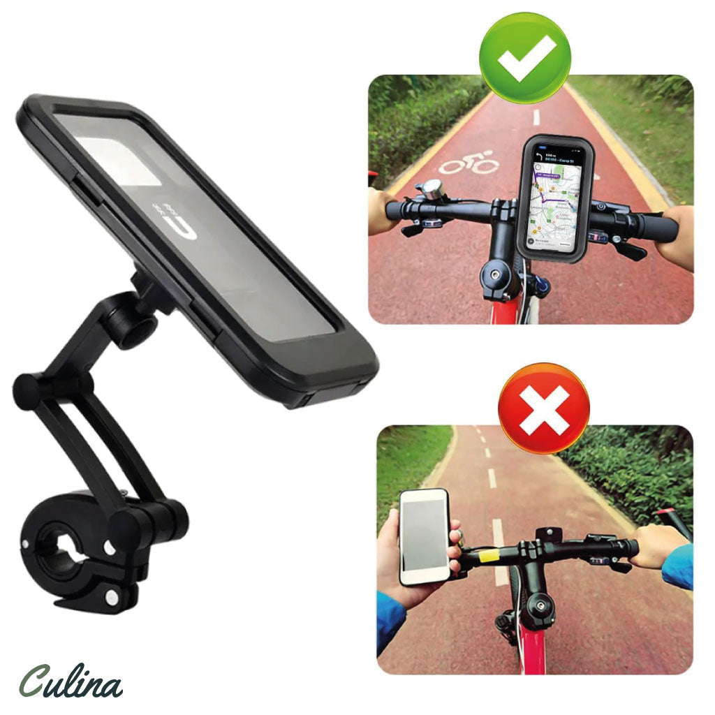 Support De Téléphone Pour Moto Et Vélo, Étanche À Rotation De 360° Avec Écran Résistant À L’eau.