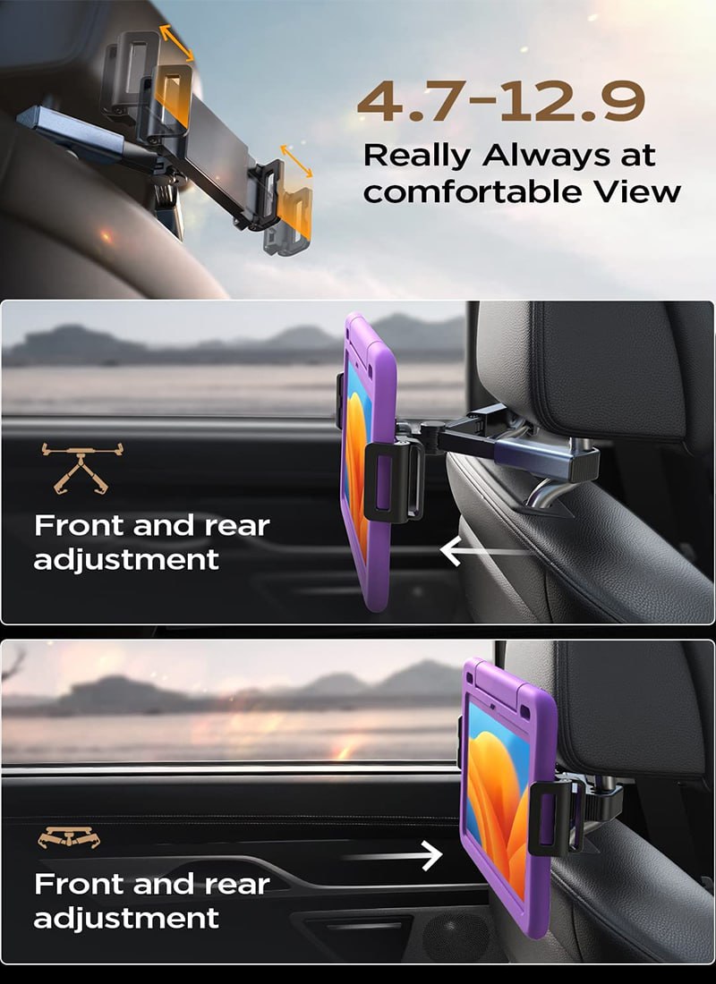 Support Téléphone et Tablet pour appuie-tête de voiture